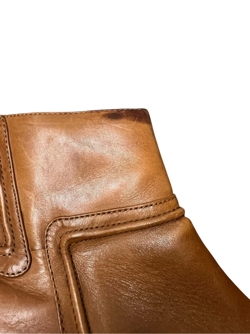 Leather Ankle Boots Brown Size 9.5 Side Zip Earthy Boho Cottagecore Y2K 90s